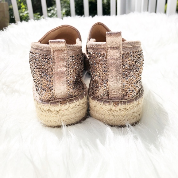 INC Metallic Rhinestone Platform Espadrilles NWOT - Picture 7 of 8
